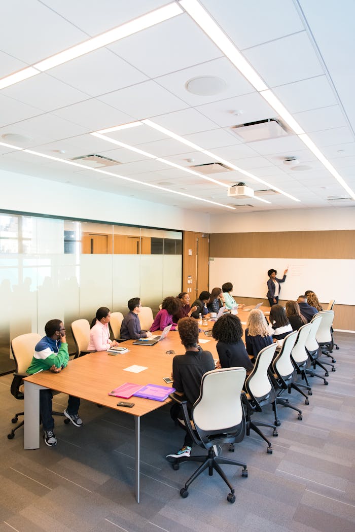 Consultants collaborating around a table